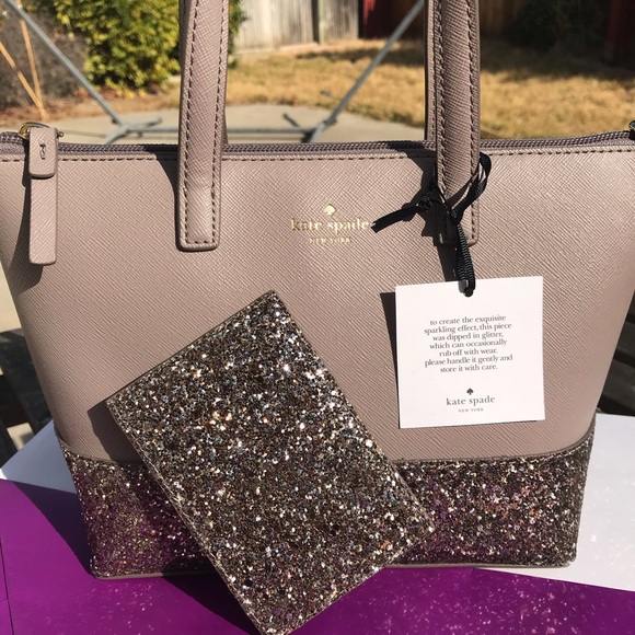 ➕ SET Kate spade Ina Greta Satchel Card Case Gray - Picture 3 of 8